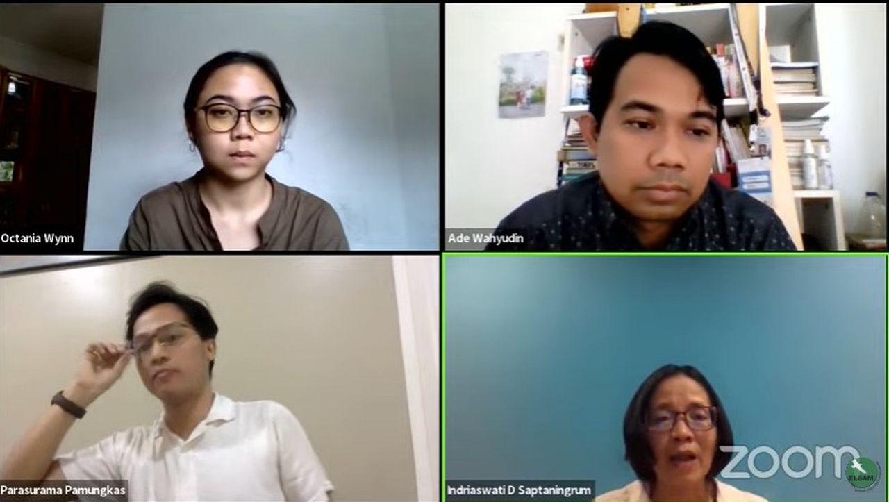 Diskusi Merumuskan Ulang The Right to be Forgotten: Sinkronisasi UU PDP dan UU ITE, kemarin. Dok. Youtube